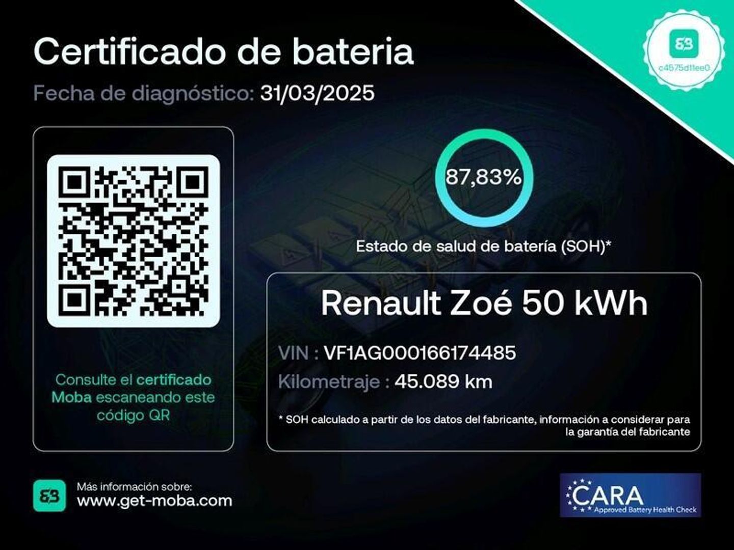Renault Zoe Intens 100 kW R135 Batería 50kWh 99 kW (135 CV)