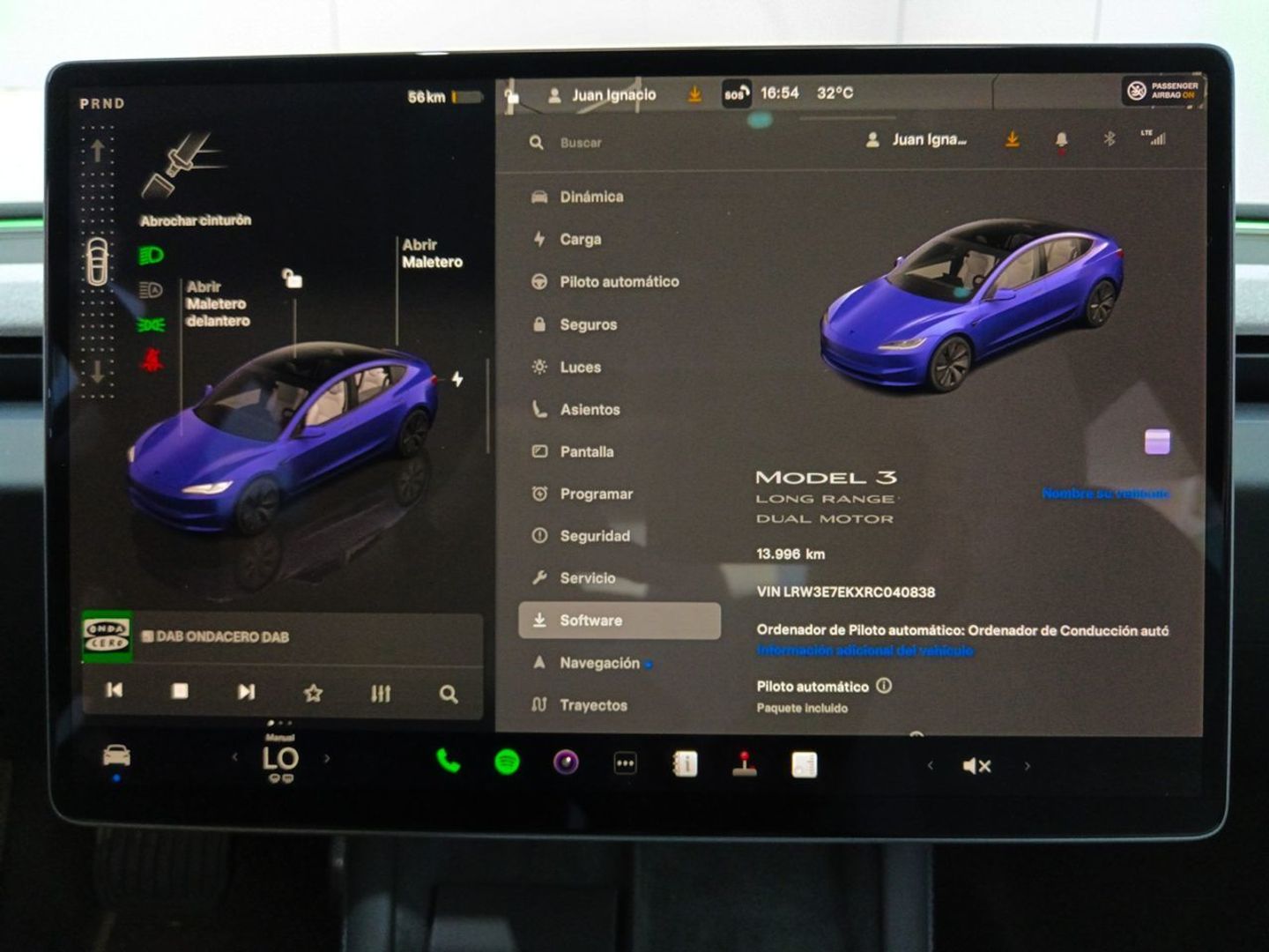 Tesla Model 3 Gran Autonomía 4WD 366 kW (498 CV) Azul Sedan
